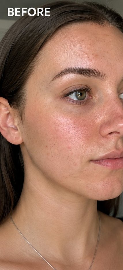 Skin before applying L'OCÉAN Perfection Make-up Base